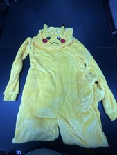 Unisex Pikachu Adult Deluxe Costume/Pajamas Medium Yellow