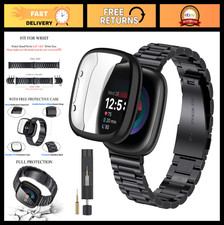Stainless Steel Wrist Band Case for Fitbit Versa 4/Sense 2, Metal Straps for V