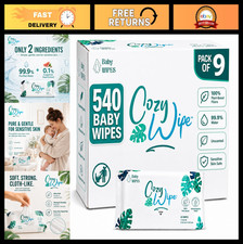 Unscented Baby Wipes, 99.9 Water-Based, Plant-Based, Sensitive Skin, 540 Count