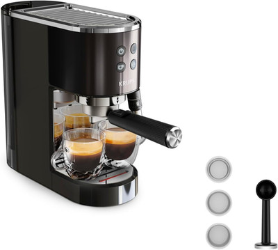 Krups Virtuoso+ Espresso-Siebträgermaschine, 15 Bar Pumpendruck, 3 Crema-Filter,