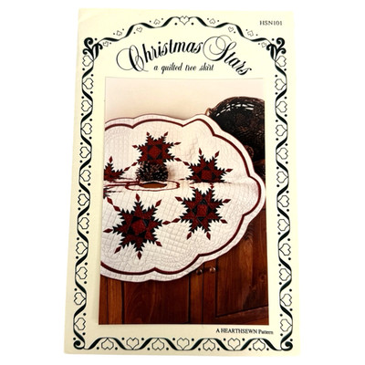 1986 CHRISTMAS STARS Quilted Tree Skirt Pattern by Jodi G. Warner Hearthsewn 45''