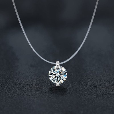 1Ct round Lab Grown Diamond Pendant Necklace with Free Chain 14k white gold pla