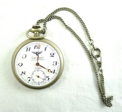GESCHENKIDEE VINTAGE TASCHENUHR CORTBERT TÜRKISCHE EISENBAHNEN ZUG LÄUFT