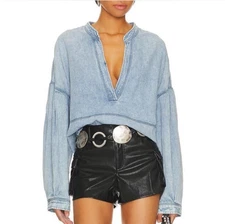 Fee People We the free Jude Denim Pullover Vintage Indigo Women Size XL Comfy