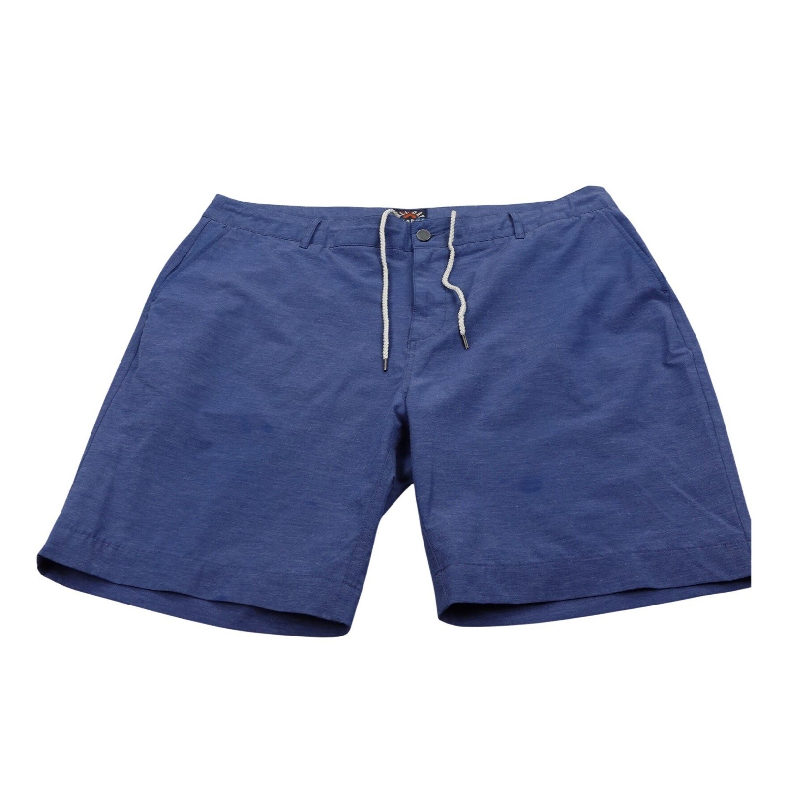 Faherty All Day Shorts Mens Size 40 Blue Drawstring Casual Flat Front Organic