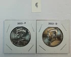 2013 P & D UNC Clad Kennedy Half Dollar Set in CB Flips -Free Shipping - C