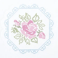 Jack Dempsey 732 386 Stamped White Quilt Blocks 18"X18" 6/Pkg-XX Rose