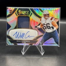 WILL CAMPBELL Rookie 2025 Select Patch Auto Silver 064/249 Patriots RPA 🔥🔥