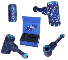 Grateful Dead 5" Glass Hammer Bubbler Pipe – Blue | Art Glass Collector Piece