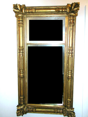 Antique ISAAC PLATT Classical Giltwood Gesso American Pier Mirror 1815-1835 ORG.
