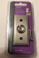Wired LED Lighted Doorbell Button by Style Selections - Nickel Finish