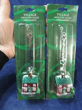 2 NEW Department 56 Village Mercury Glass House Ornaments in Package 2000
