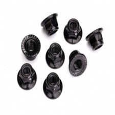 Traxxas TRA8447 Nuts, 5mm flanged nylon locking steel, black serrated