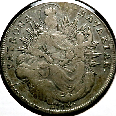 1764 One 1 Thaler Patrona Bavaria Germany RC121 | eBay