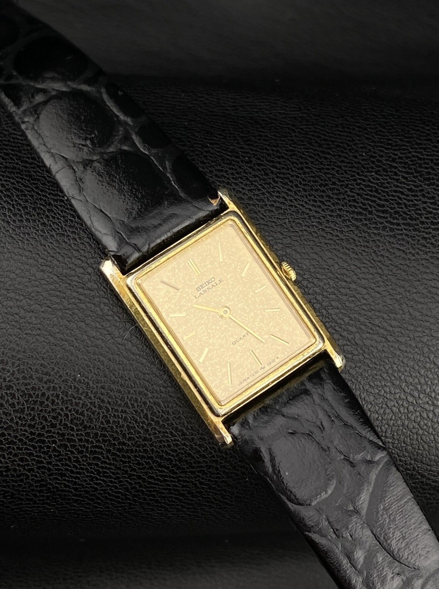 SEIKO セイコー LASSALE タンク　スクエア　ローマ　腕時計 Vintage Rare Seiko Lassale Gold Dust Dial Tank Style Ladies Watch