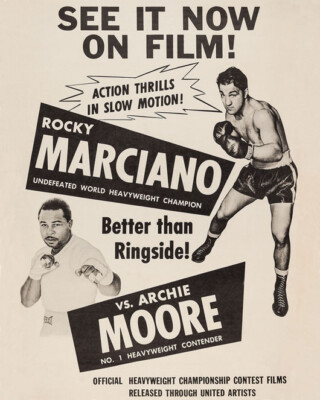 1955 Boxers ROCKY MARCIANO vs ARCHIE MOORE 8x10 Photo Boxing Heavyweight Match