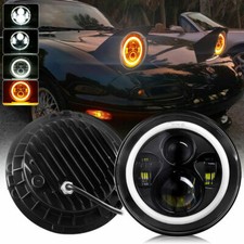 7inch DRL Sealed LED Headlight Halo Angle Eye Fit For 90-97 Mazda Miata MX5 MX-5