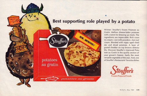 Stouffer's Potatoes Au Gratin Viking Potato Best Role Vintage Print Ad 1964