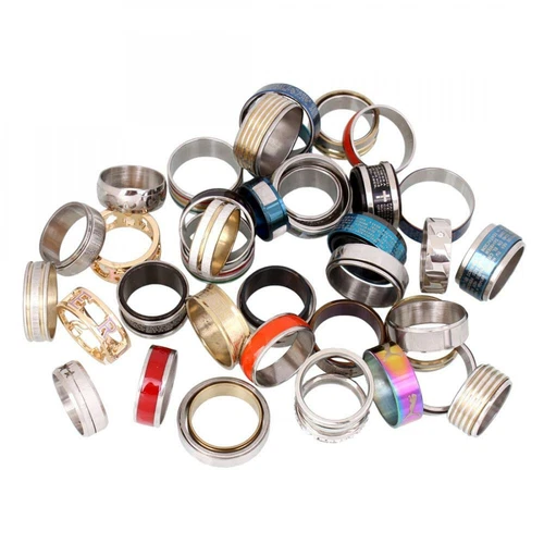 100pcs MIX Men Women Fashion Stainless Steel Rings Lot Wholesale Jewelry Gift US - Bild 7 von 9