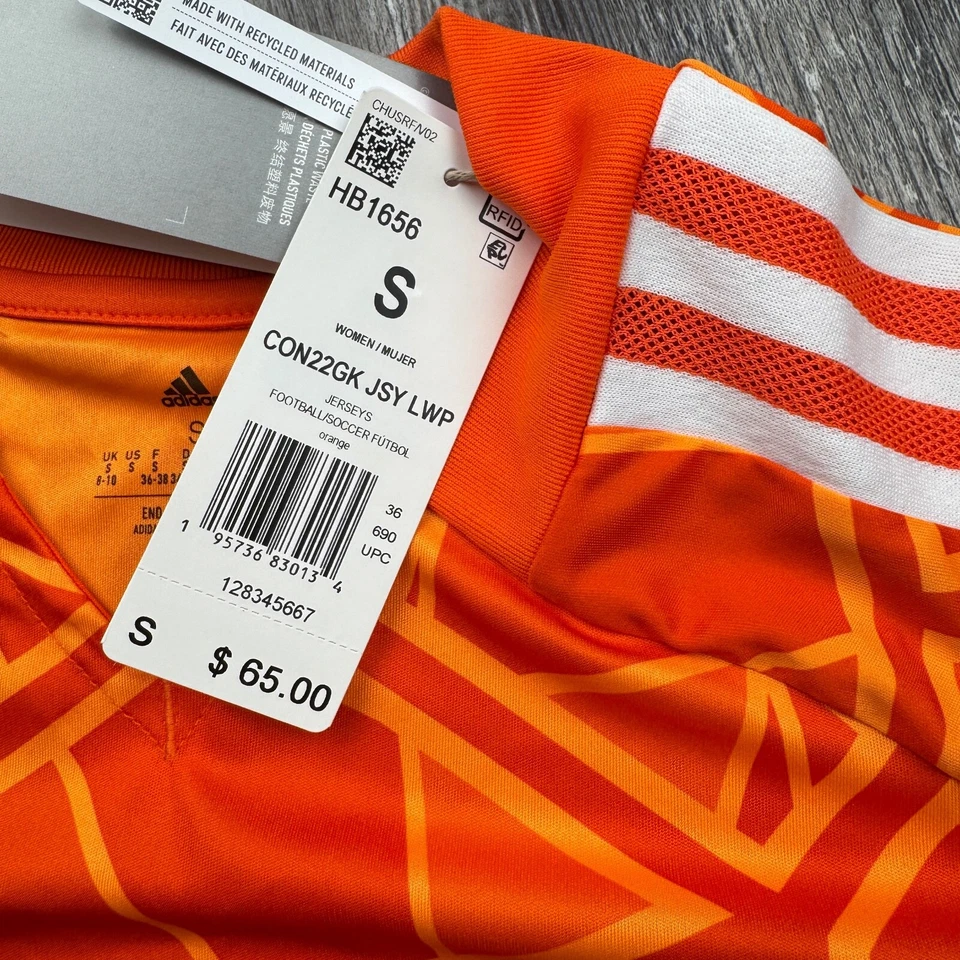 NEW Adidas Women's Small Long Sleeve Orange Football/Soccer Jersey Aeroready - Image 4 of 4