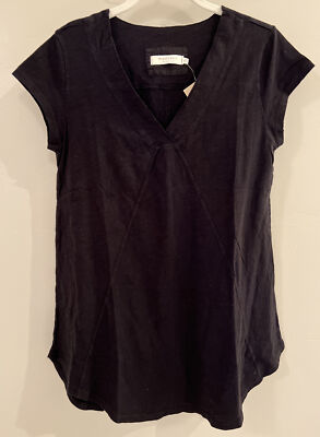 NWT Sundance Catalog Black Short Sleeve  Everyday Essential  T Shirt XL $58