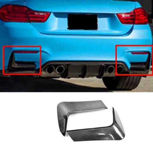 Carbon Fiber Rear Bumper Corner Splitter Trim For BMW F80 M3 F82 F83 M4 2014-18 - Foto 1 di 11
