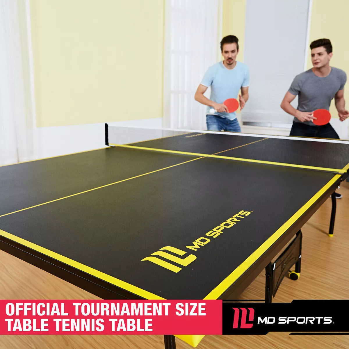 MD Sports Official Size 15 mm 4 Piece Indoor Table Tennis, Accessories  Included 