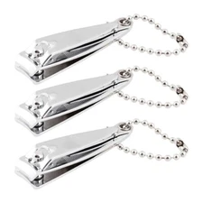 (3) Trim Fingernail Clippers Professional Stainless Steel Sharp Cutter Nail File