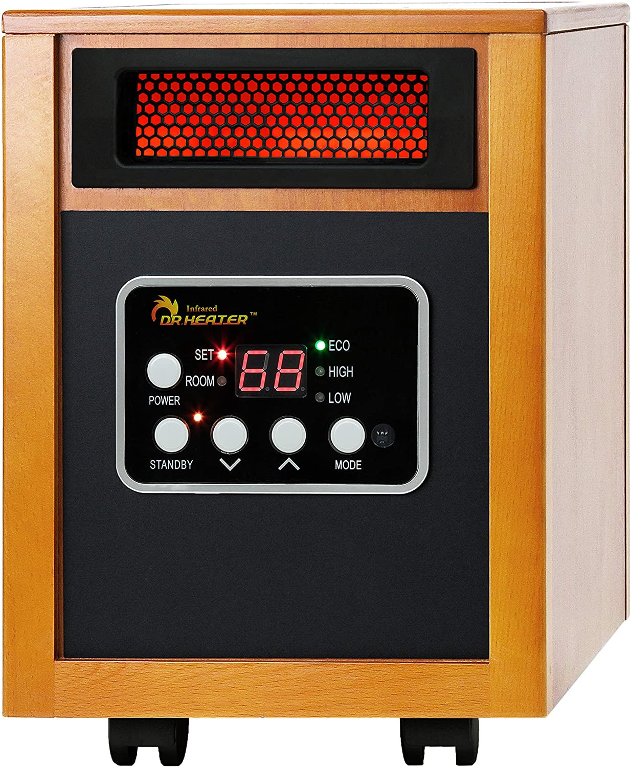 Portable Space Heater, 1500-watt, Cherry