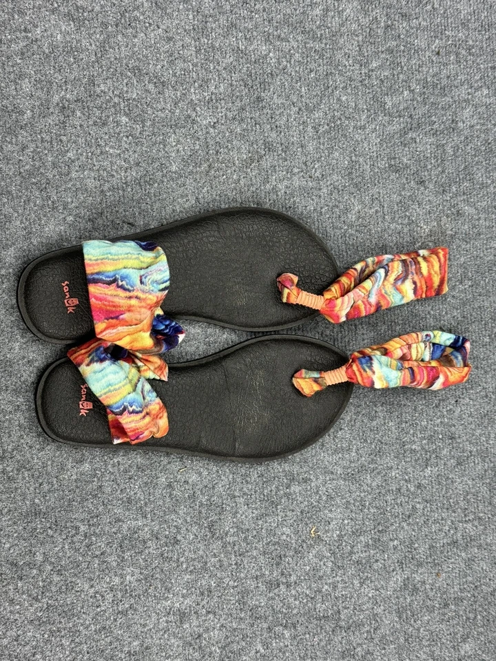 Sanok Sandal Womens Size 8 Orange And Blue Slip On Casual - Изображение 4 из 4