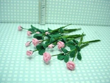 Miniature Pink Roses (12) #E1005 Bright Delights 1/12th
