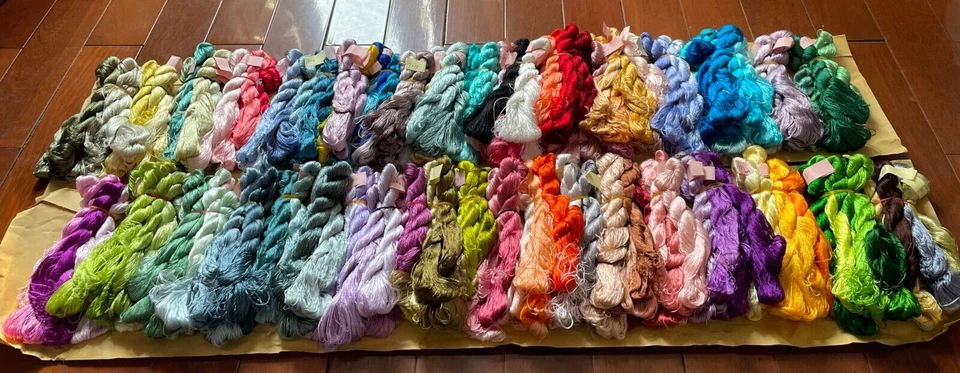 189Colors 100%mulberry silk,hand-dyed velvet flowers Twistless silk floss/thread - Image 4 of 4