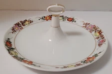 Nippon Trinket Dish Tidbit Tray Hand Painted Porcelain Center Handle Vintage