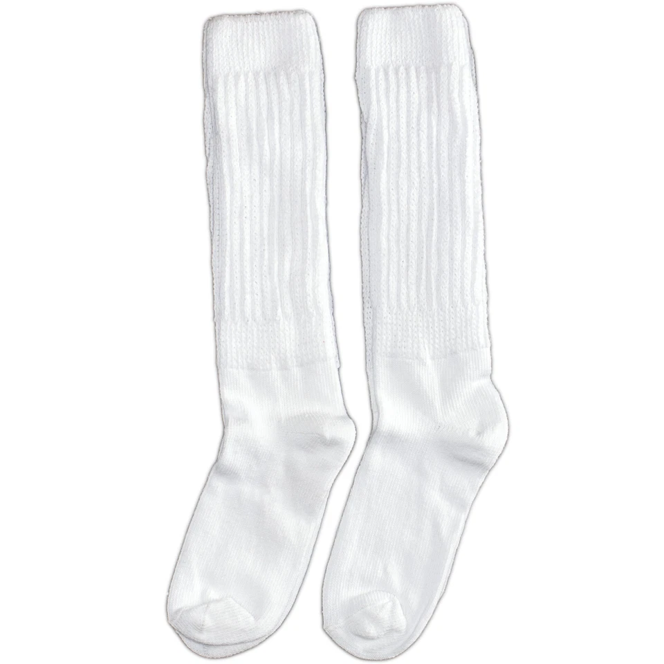 6 pares de calcetines holgados suaves blancos hasta la rodilla para mujer hechos en EE. UU. Foto 4 de 4