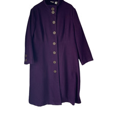 Roamans Plus Size 18 W Wool Pleated Trench Coat