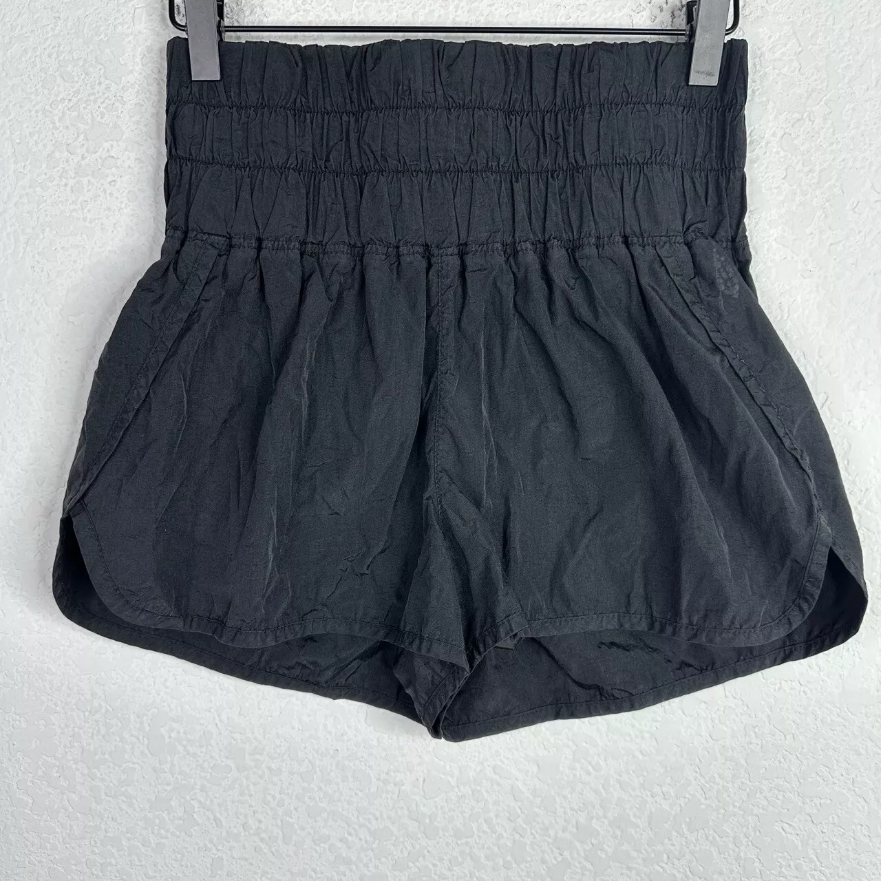 free-people-movement high waist ruched running gym athleisure shorts