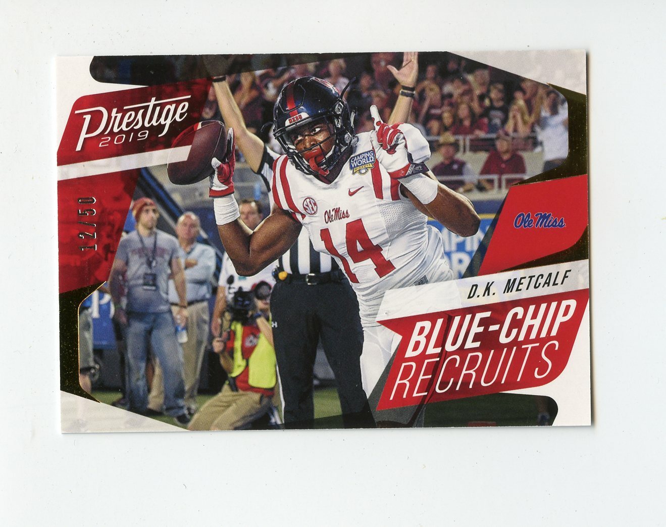 FILA D896 D.K. METCALF RC 2019 PRESTIGE BLUE CHIP RECLUTE 12 50 OLE MISS SEAHAWKS