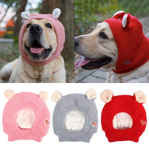 Pet Hats Knitted Hat Dog Cap Dog Warm Earmuffs Noise Protection Pet Ears Covers* - Picture 1 of 19