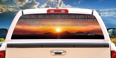 John 3 5 6 Rear Window Graphic Truck View Thru Vinyl Decal HD Graphics Profes...