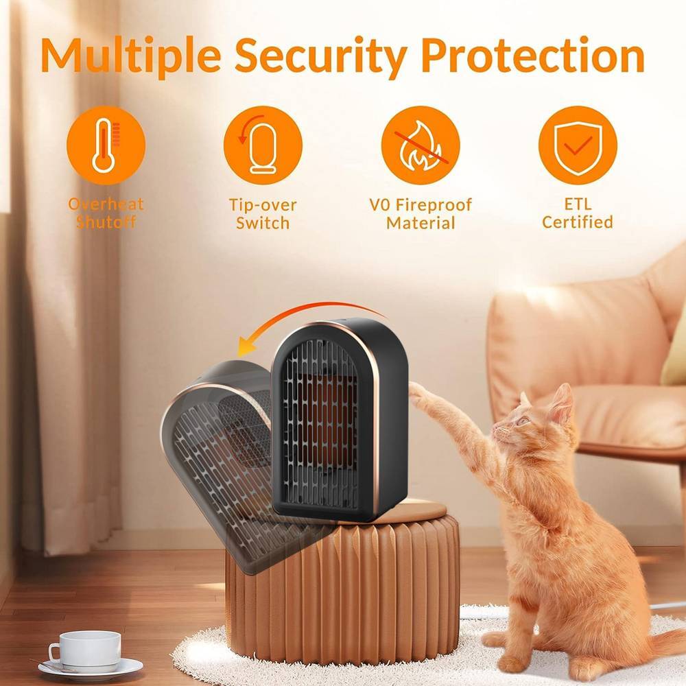 Portable Electric Heater Fan 2Heat settings PTC Ceramic Home Office Space  Heater | eBay
