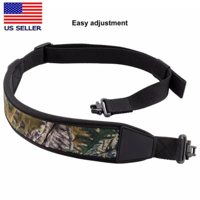 AIRKOUL Two Point Camouflage Rifle Gun Sling With Swivels Non-slip Shoulder Pad Strap US