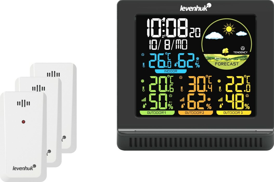 Stazione meteo wireless digitale Levenhuk Wezzer Plus LP40 con 3 sensori weather