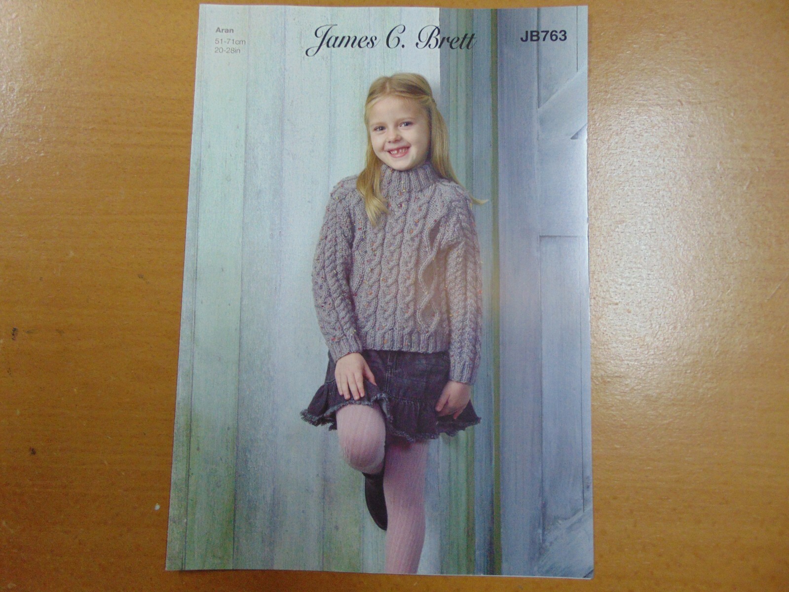 James C Brett Aran Knitting Pattern JB763 Sweater 20 - 28 ins