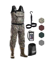 Foxelli Chest Waders, Waterproof 4mm Neoprene Hunting & Fishing Waders for Me...