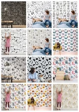 3D Animals Floral Pattern Self-adhesive Wallpaper Removable Wallpaper Wall Mural