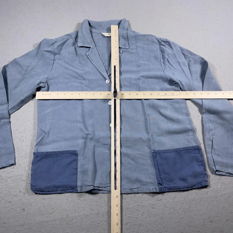 J Jill Jacket Womens Medium Linen Button Front Patch Pockets Casual Lightweight - Image 4 of 4