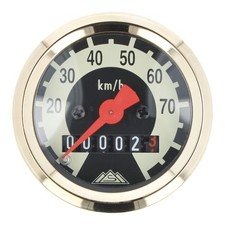 Tachometer Ø48mm für Simson KR51/1, KR51/2, SR4-2 bis 90 km/h — Echtgoldring