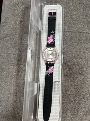 Swatch Watch Skin Night Plants Watch SFP109 floral - Needs New Battery