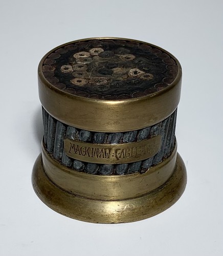 MACKINAW ELECTRIC CABLE ADVERTISING PAPERWEIGHT BOSTON MA 19th Century
