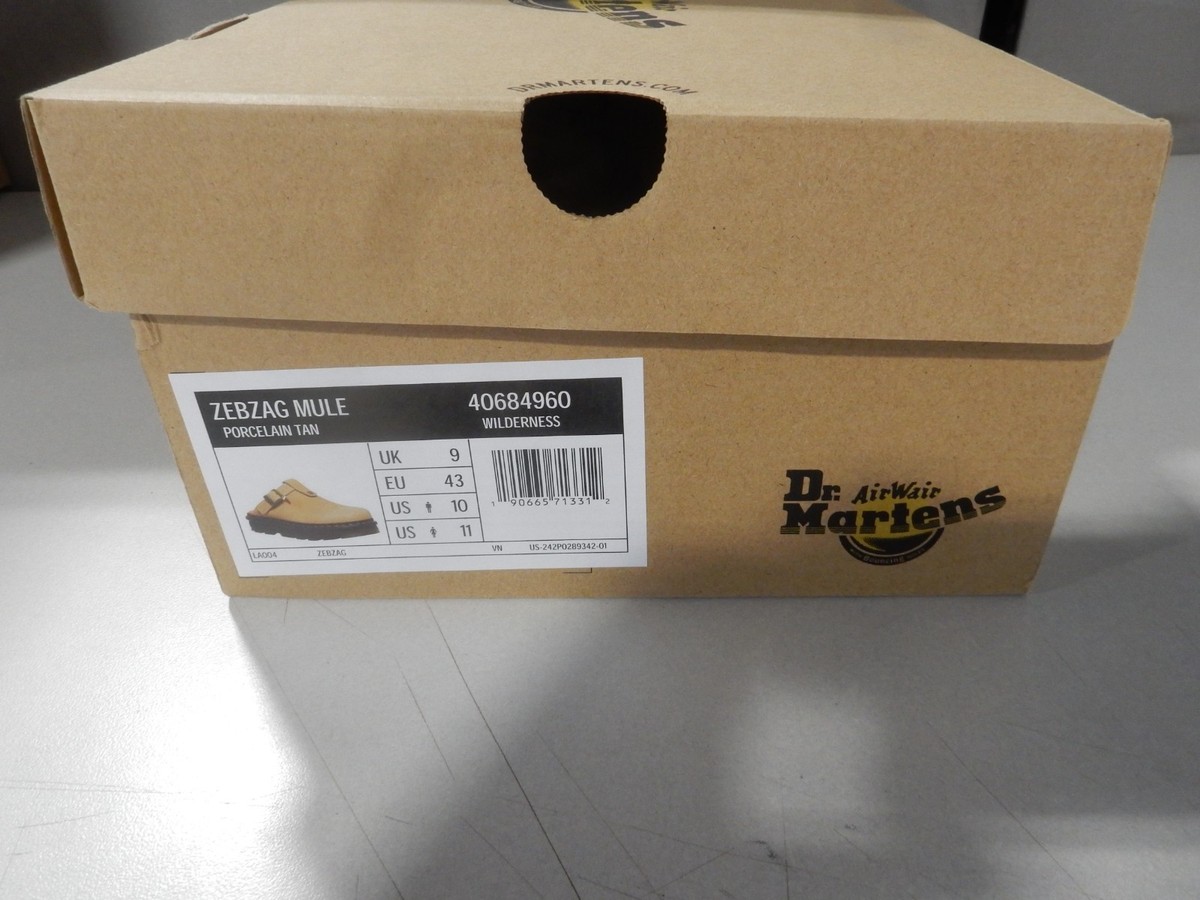 NEW Dr Martens Zebzag mule Porcelain Tan Wilderness Men